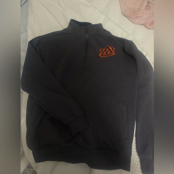 Colosseum Men's Black and Orange Zip Up Sweater - Picture 1 of 5